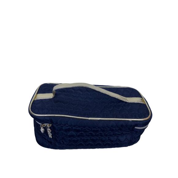 Juicy Couture Quilted Black Toiletry Bag Rhinestone Logo Travel Cosmetic Case - Picture 6 of 7